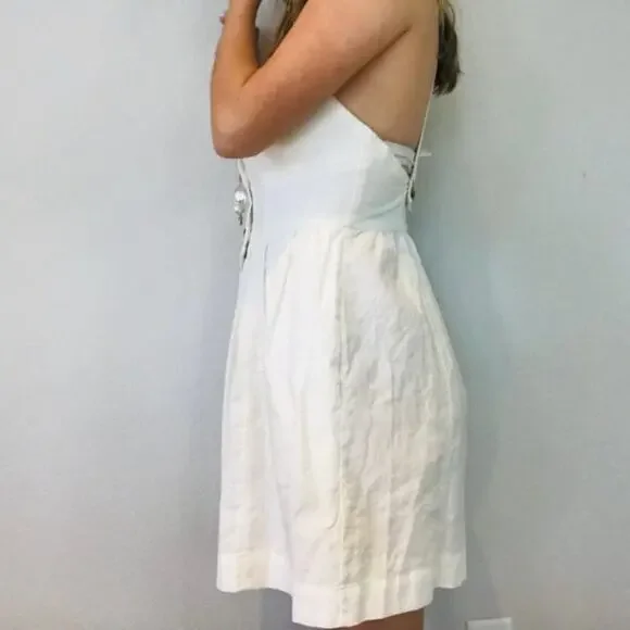 Free People white tortoise button mini dress - Picture 6 of 7